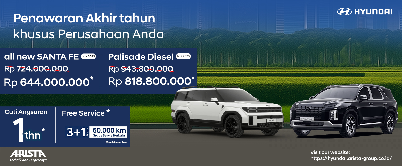 Iklan Hyundai November 2025 Palisade Diesel dan Santa FE Website